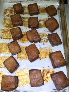 five spiced tofu - baking complete