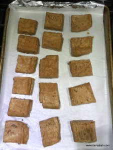 five spiced tofu - baking top side