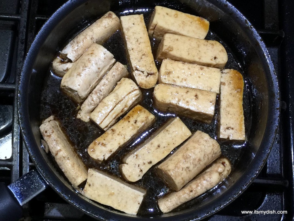five spiced tofu - braising