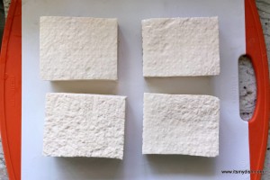 pressed tofu - laid out