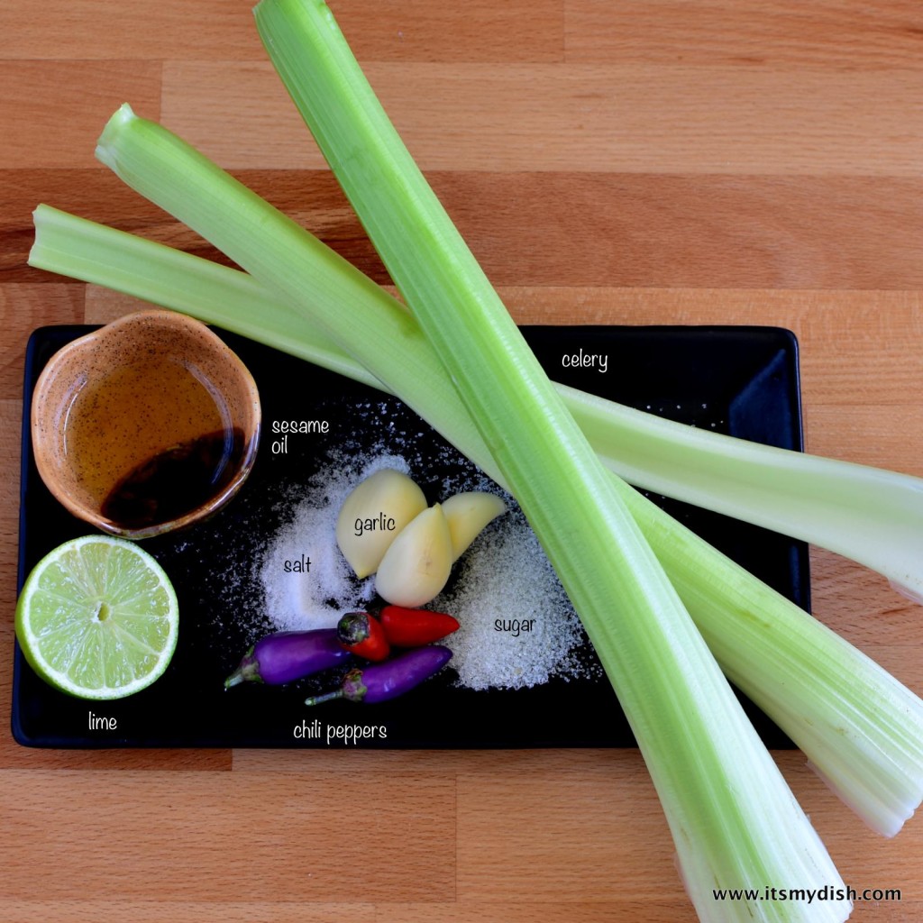Sichuan celery salad - ingredients