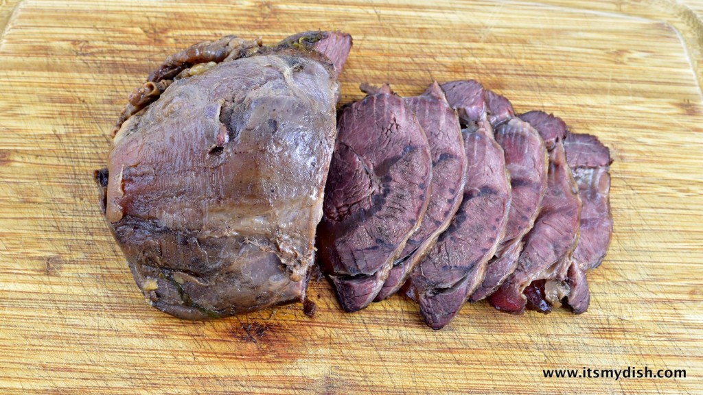 braised beef shank - sliced
