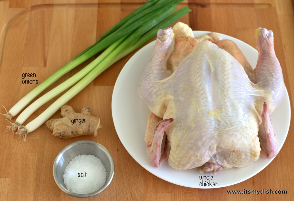 hainan chicken - ingredients