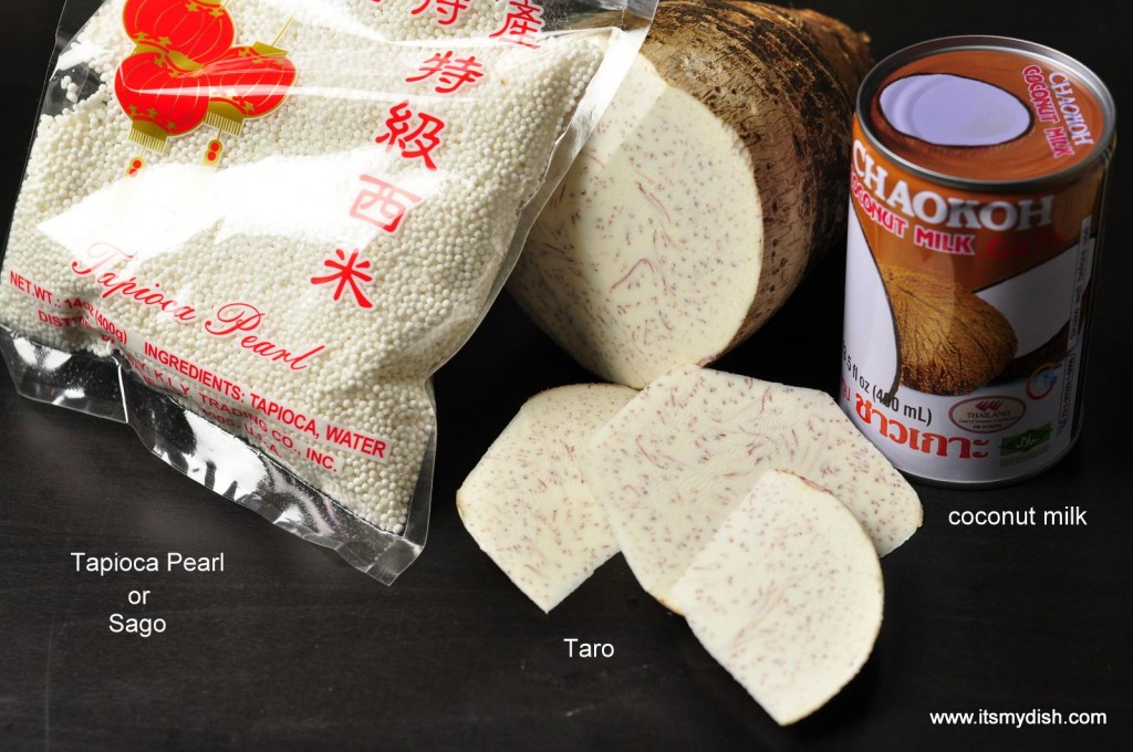 Taro Coconut Milk with Sago - ingredient