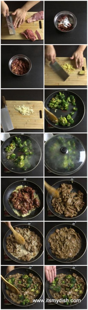 broccoli beef - process