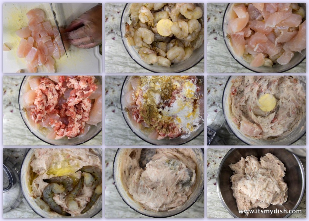 shrimp balls - process