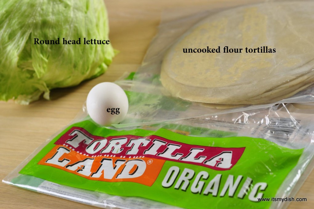 Chinese Omelette with Lettuce - ingredients