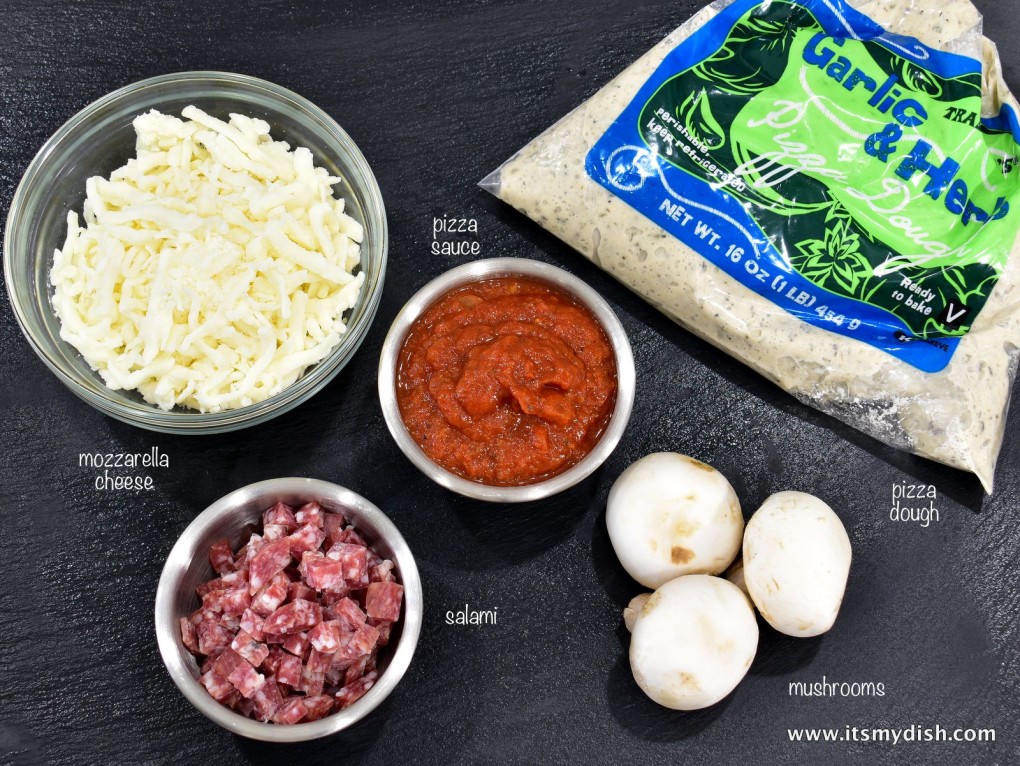 pizza muffin - ingredients
