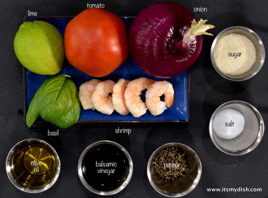 shrimp and tomato salad - ingredients