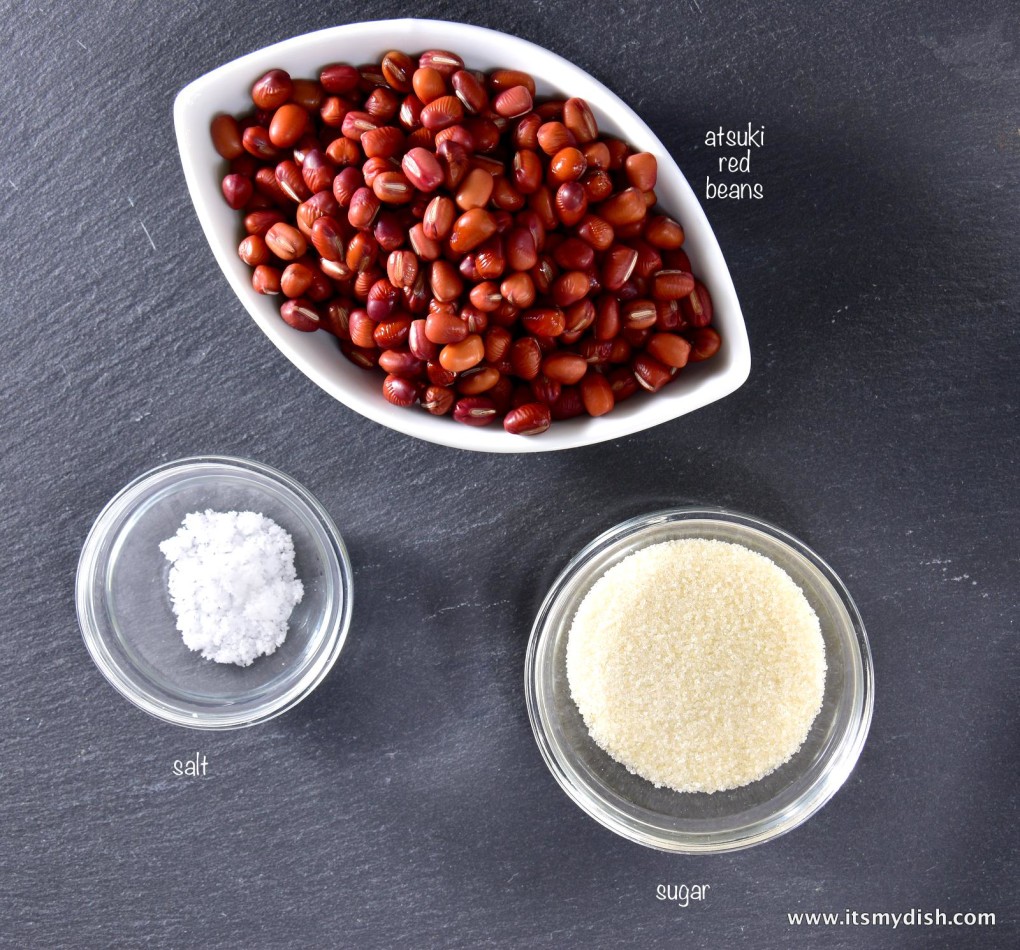 sweet red beans - ingredients