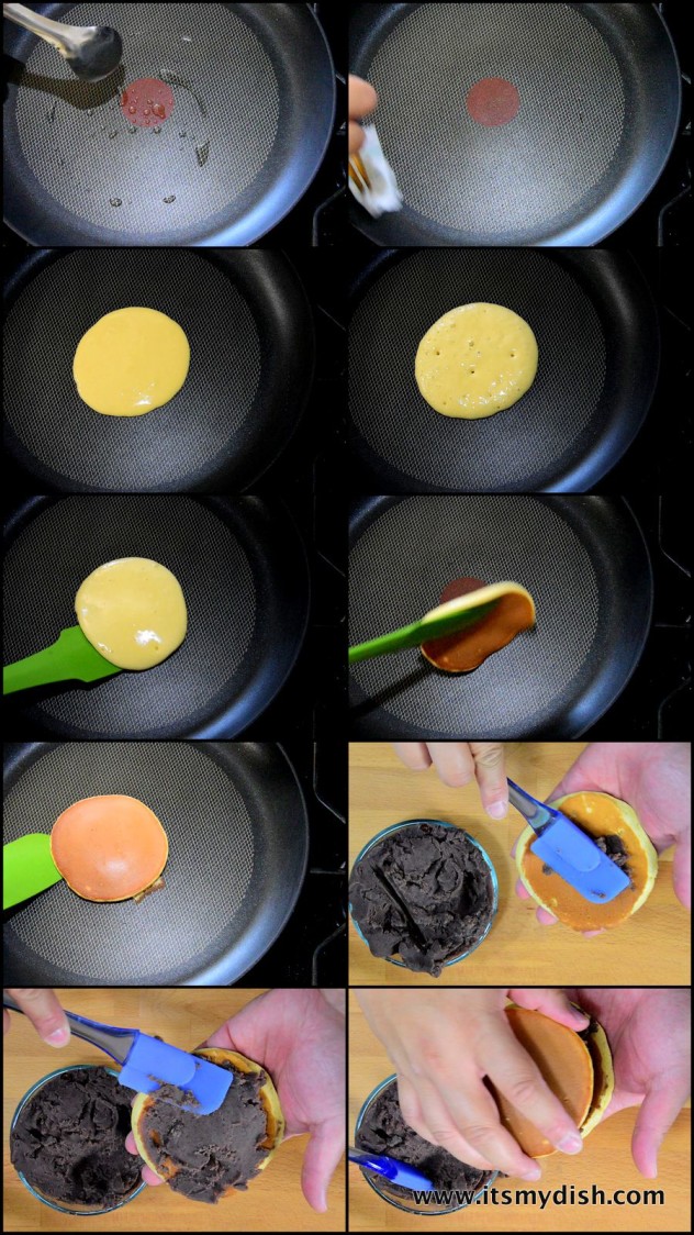 dorayaki - cooking